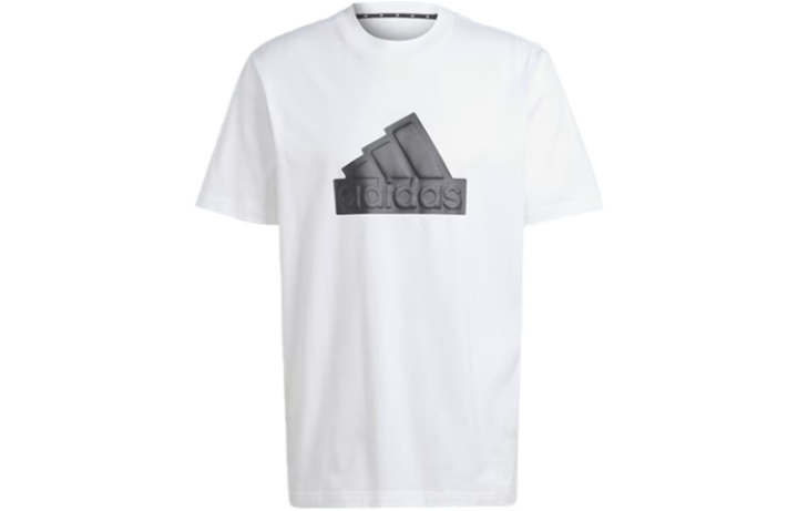 Adidas Adidas T Shirts Men's White Crew Neck Moderate Straight Fit