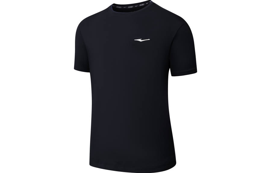 Erke T Shirts Men's Jet Black Crew Neck Thin Straight Fit