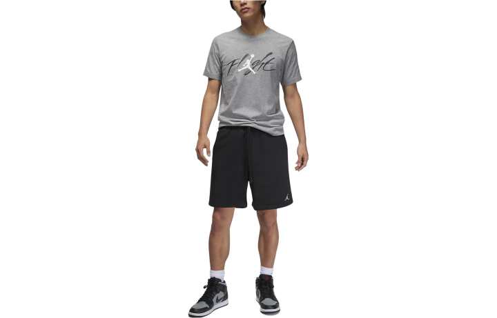 Jordan Jordan GFX T Shirts Men's Gray Crew Neck Moderate Straight Fit
