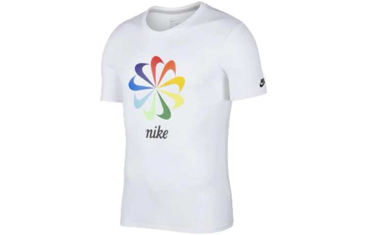 Nike Nike T Shirts Men's White Crew Neck Moderate Straight Fit