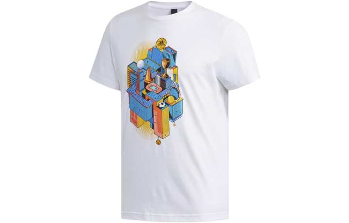 Adidas Adidas T Shirts Men's White Crew Neck Thin Straight Fit