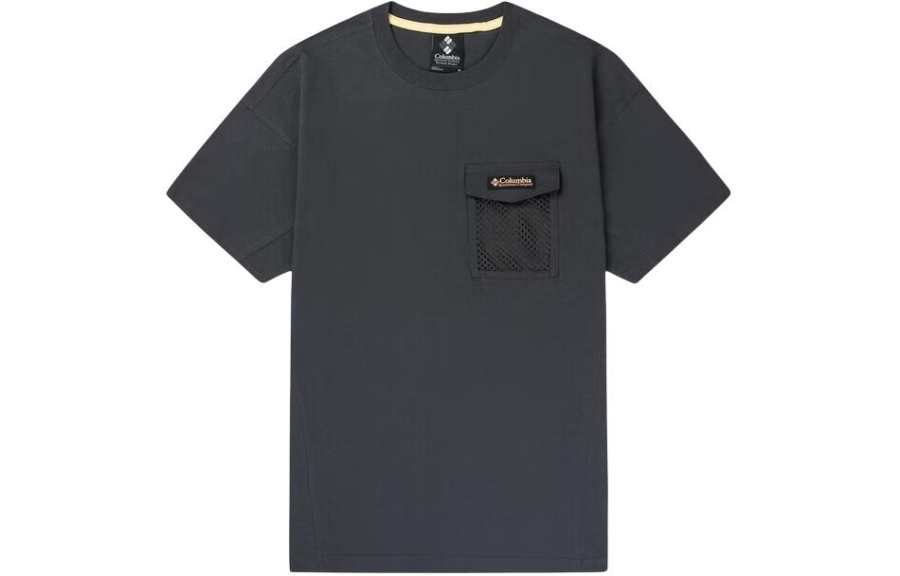 Columbia T Shirts Men's Black Crew Neck Moderate Straight Fit