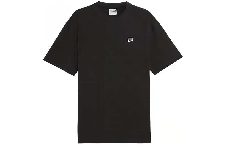PUMA T Shirts Men's Black Crew Neck Moderate Straight Fit