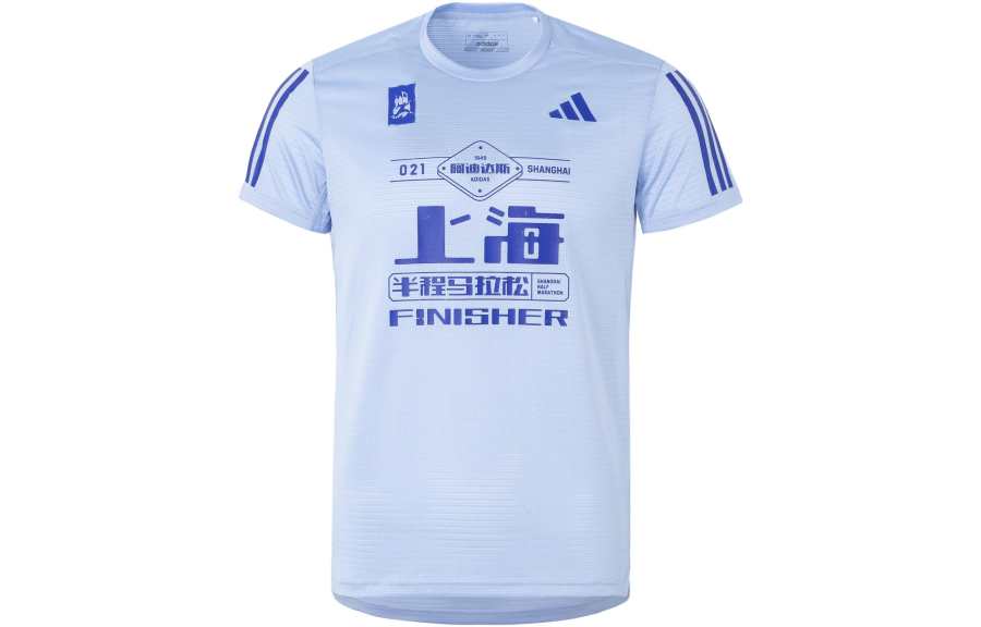 Adidas Adidas T Shirts Men's Light Pink Blue Crew Neck Moderate Straight Fit