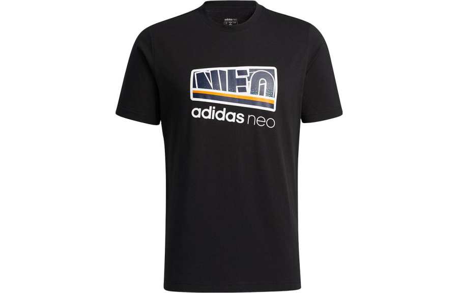 Adidas Neo T Shirts Men's Black Crew Neck Moderate Straight Fit