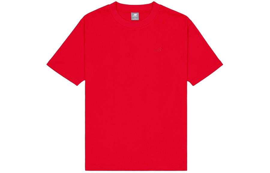 New Balance New Balance T Shirts Men's Red Crew Neck Moderate Straight Fit