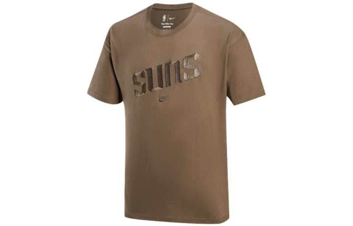 Nike Nike T Shirts Men's Olive Gray Crew Neck Moderate Straight Fit