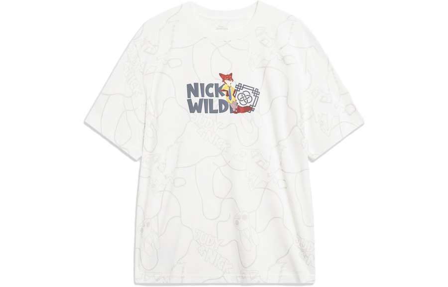 Li-Ning Li Ning Disney T Shirt Men's Ivory All Over Print