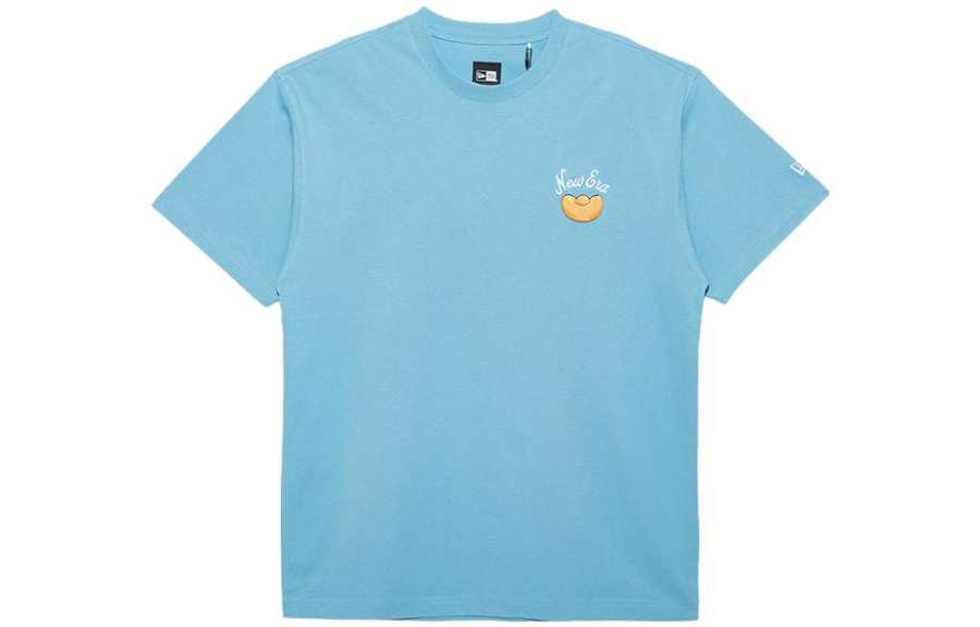 New Era T Shirts Unisex Milk Blue Crew Neck Moderate