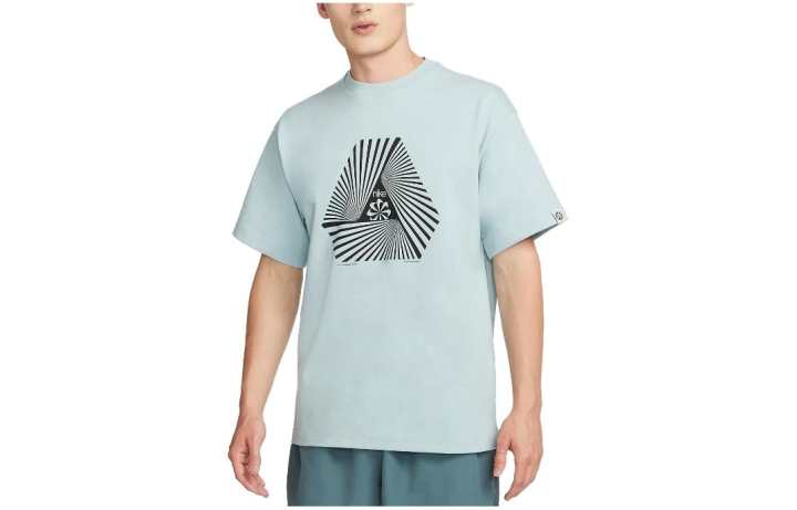 Nike Nike T Shirts Men's Light Blue Crew Neck Moderate Straight Fit