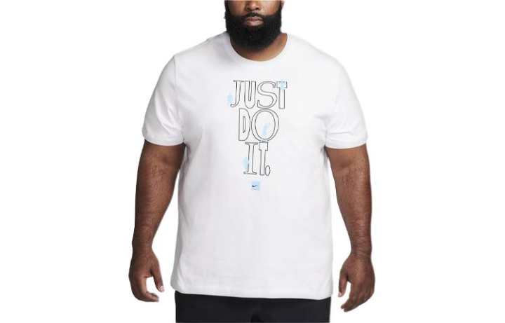 Nike Nike T Shirts Men's White Crew Neck Moderate Straight Fit
