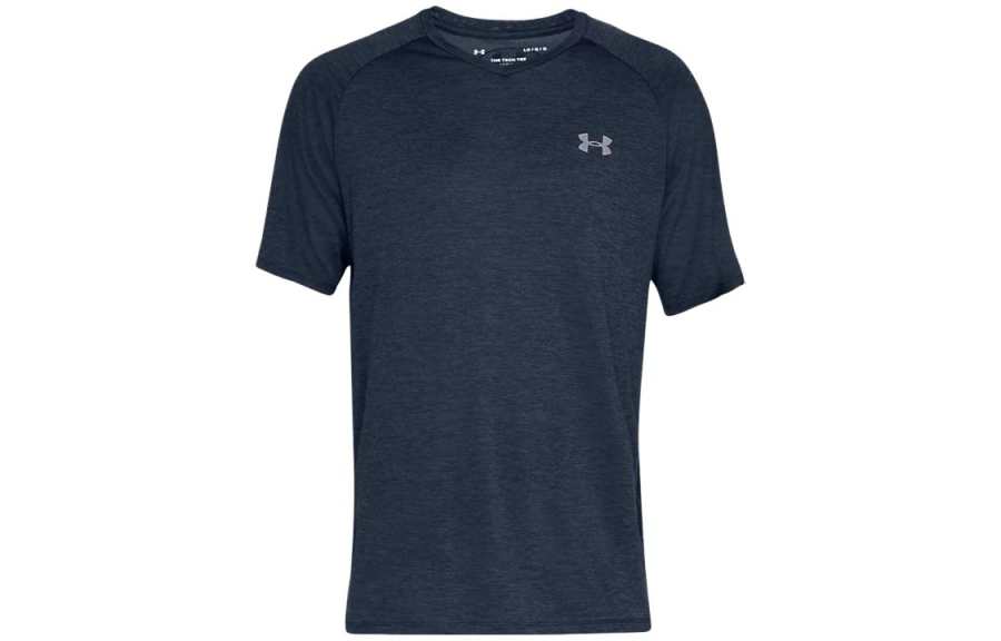 Under Armour T Shirts Men's Dark Blue Crew Neck Moderate Straight Fit