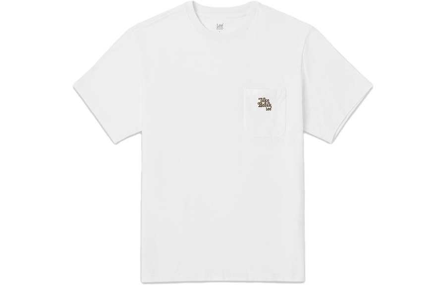 Lee T Shirts Men's White Crew Neck Moderate Straight Fit