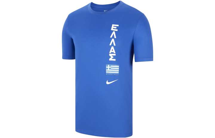 Nike Nike T Shirts Men's Blue Crew Neck Moderate Straight Fit