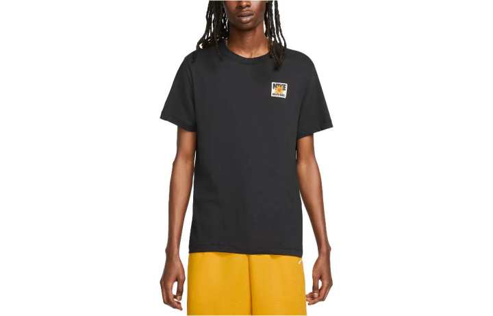 Nike Nike T Shirts Men's Black Crew Neck Moderate Straight Fit