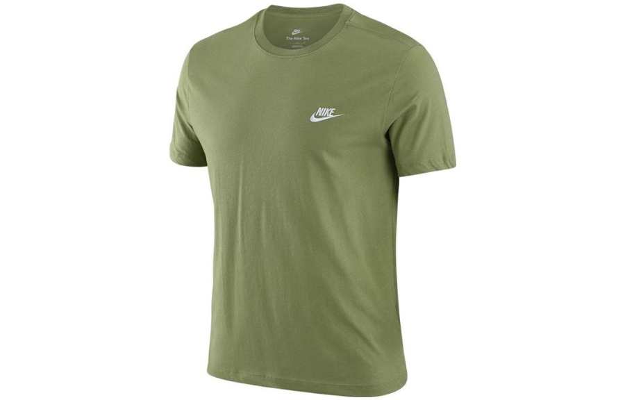 Nike Nike T Shirts Men's Green Crew Neck Moderate Straight Fit