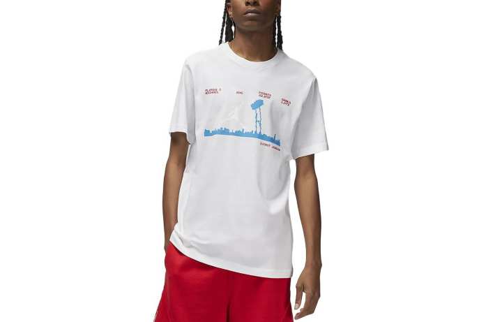 Jordan Jordan T Shirts Men's White Crew Neck Moderate Straight Fit