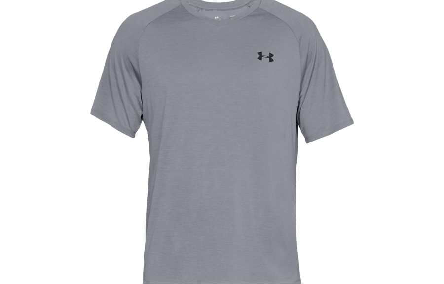 Under Armour T Shirts Men's Gray Crew Neck Moderate Straight Fit