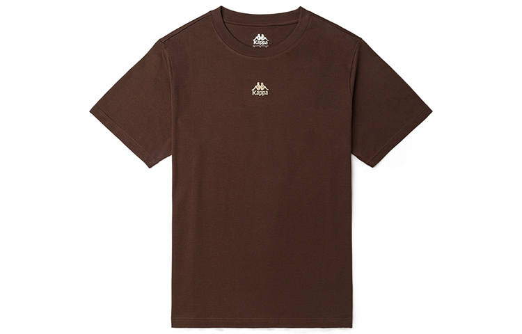 Kappa T Shirts Men's Dark Chocolate Brown 6536 Crew Neck Moderate Straight Fit