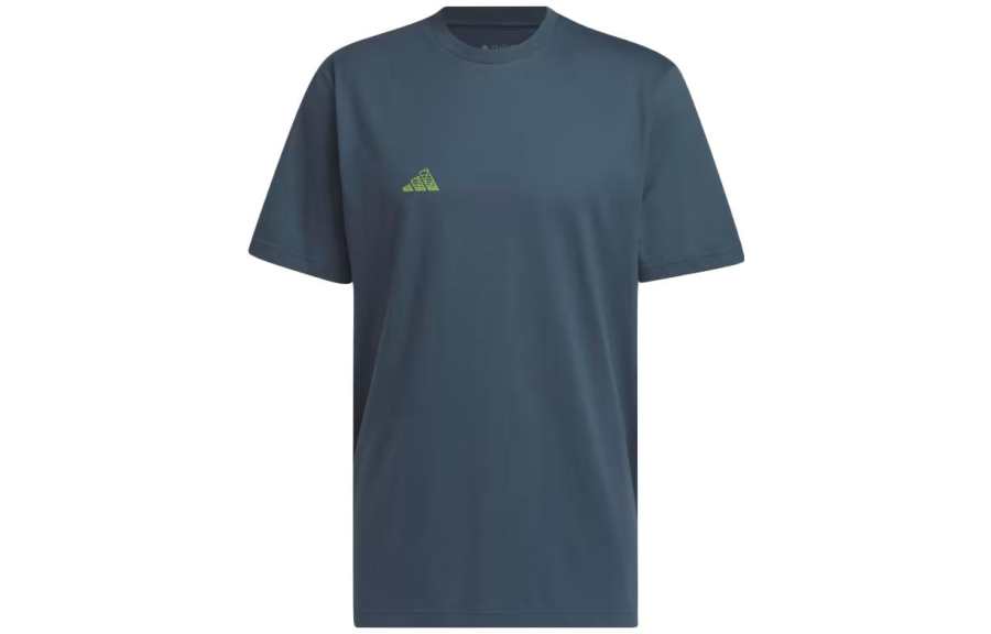 Adidas Adidas T Shirts Men's Peacock Blue Crew Neck Moderate Straight Fit