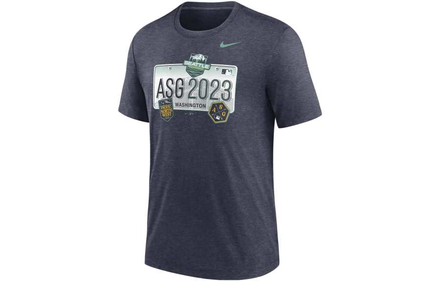 Nike Nike T Shirts Men's Marine Blue Crew Neck Moderate Straight Fit