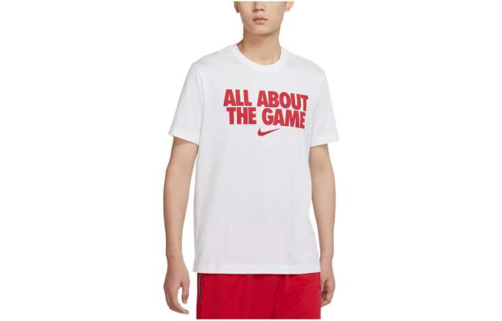 Nike Nike T Shirts Men's White Crew Neck Moderate Straight Fit