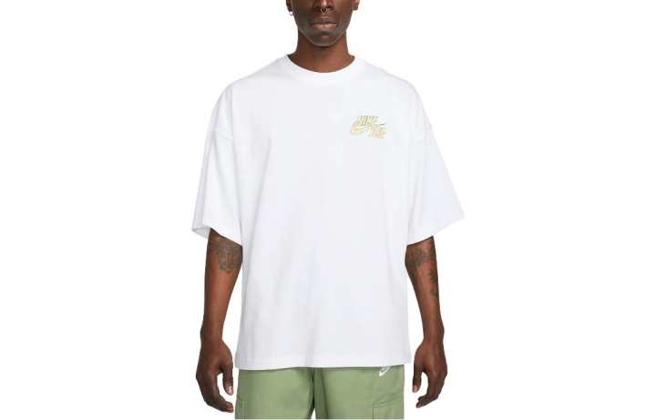 Nike Nike T Shirts Men's White Crew Neck Moderate Straight Fit