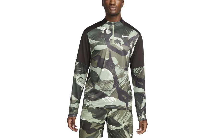 Nike Nike T Shirts Men's Oil Green Half Turtleneck Moderate Straight Fit