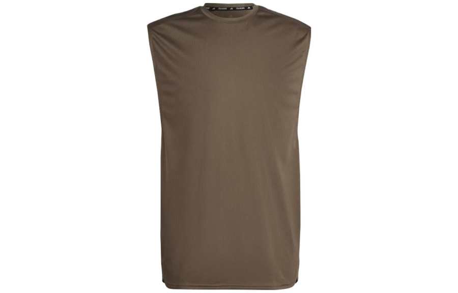 Adidas Adidas T Shirts Men's Dark Brown Crew Neck Moderate Straight Fit