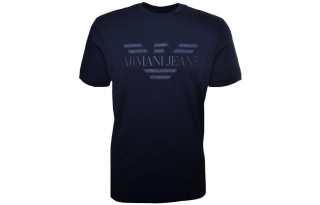 ARMANI JEANS T Shirts Men's Blue Crew Neck Moderate