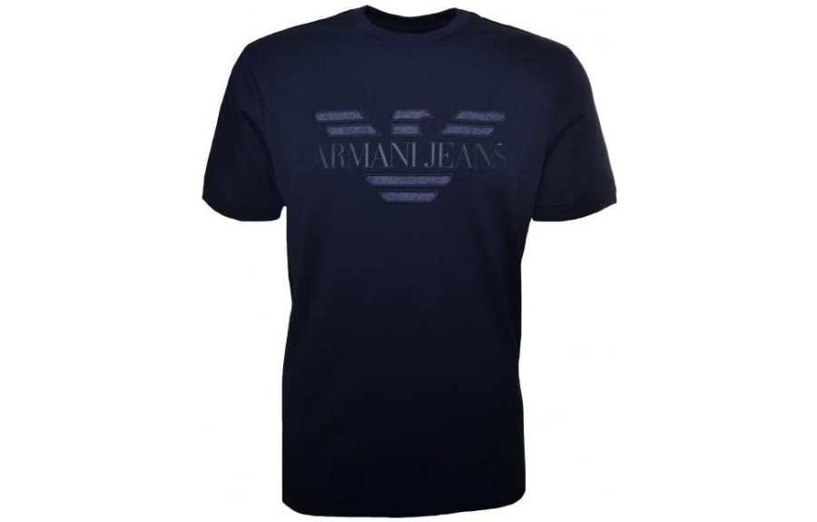 ARMANI JEANS T Shirts Men's Blue Crew Neck Moderate