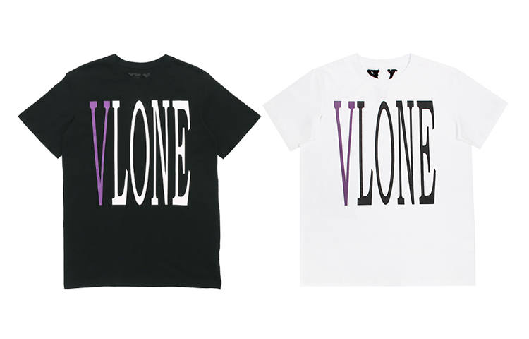 VLONE T Shirts Unisex 2 Pack Black+White Crew Neck Moderate Straight Fit