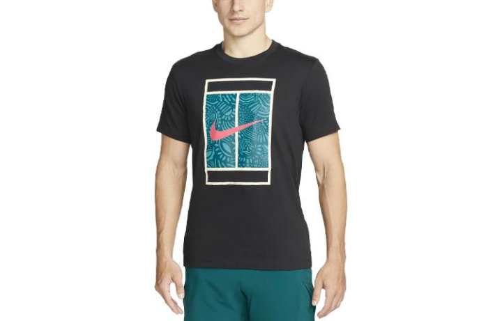 Nike Nike T Shirts Men's Black Crew Neck Moderate Straight Fit