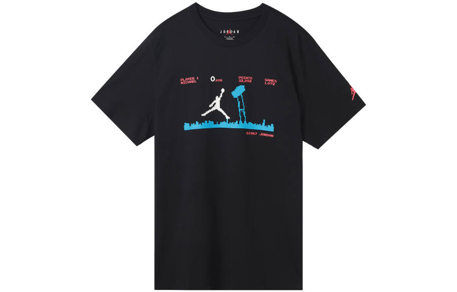 Jordan Jordan Jumpman T Shirts Men's Black Crew Neck Moderate Straight Fit
