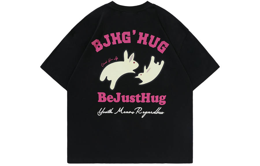 BJHG BeJustHuG Vintage T Shirts Unisex Crew Neck Moderate Straight Fit