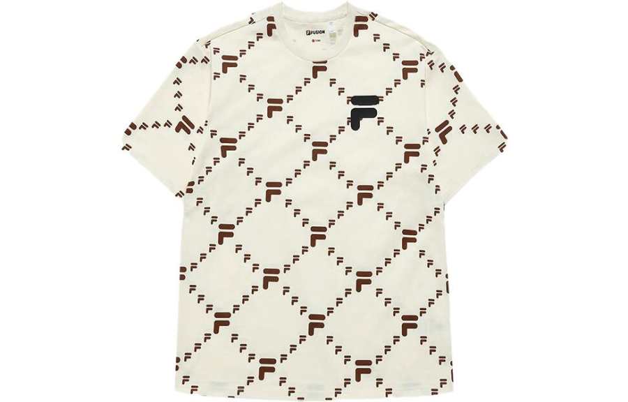 FILA FUSION QR T Shirt Unisex Antique Inspired Style White