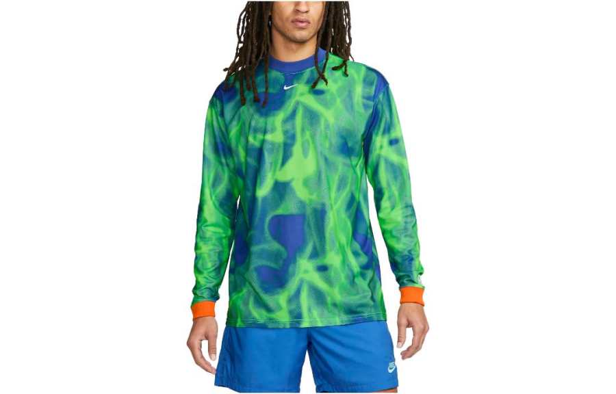 Nike Nike T Shirts Men's Green Crew Neck Moderate Straight Fit