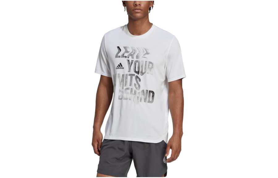 Adidas Adidas T Shirts Men's White Crew Neck Moderate Straight Fit