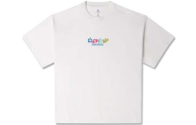 Converse T Shirts Men's White Crew Neck Moderate Straight Fit