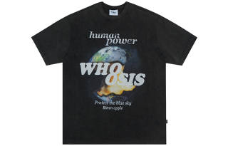 WHOOSIS T Shirts Unisex Black Crew Neck Moderate Heavyweight