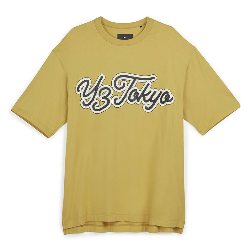 Y-3 Y 3 T Shirts Unisex Yellow Crew Neck Moderate Straight Fit