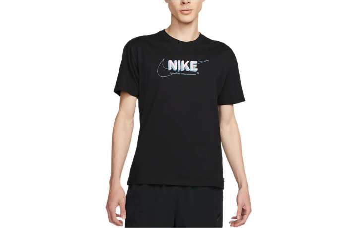 Nike Nike T Shirts Men's Black Crew Neck Moderate Straight Fit