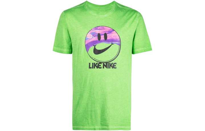 Nike Nike T Shirts Men's Green Crew Neck Moderate Straight Fit