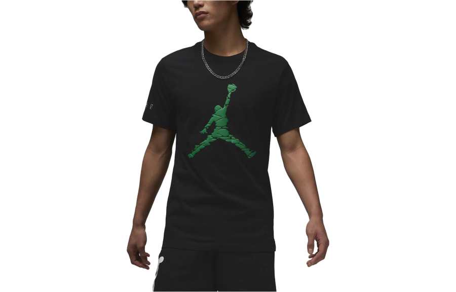 Jordan Jordan T Shirts Men's Black Crew Neck Moderate Straight Fit