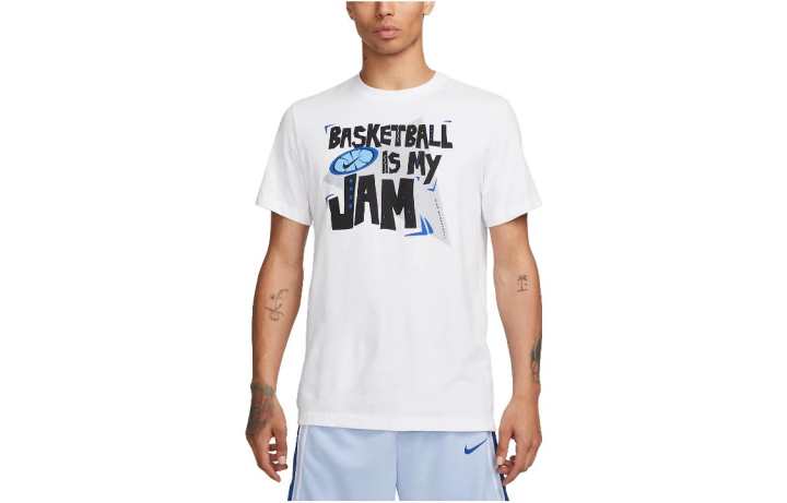 Nike Nike T Shirts Men's White Crew Neck Moderate Straight Fit