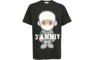 IH NOM UH NIT T Shirts Men's Black Crew Neck Moderate Straight Fit