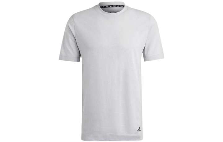 Adidas Adidas T Shirts Men's Light Gray Crew Neck Moderate Straight Fit