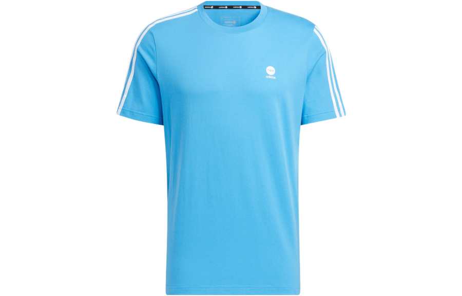 Adidas Neo T Shirts Unisex Blue Crew Neck Moderate Straight Fit