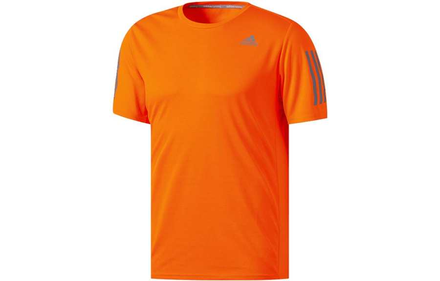 Adidas Adidas T Shirts Men's Orange Crew Neck Moderate Straight Fit