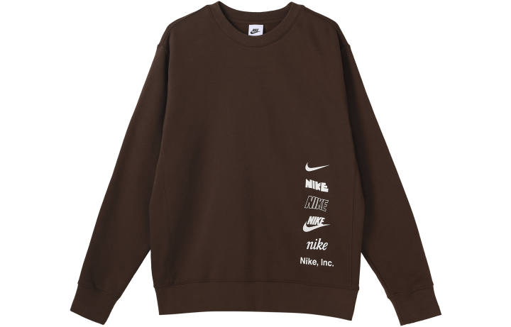 Nike Nike T Shirts Men's Brown Crew Neck Moderate Straight Fit